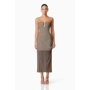 knee length dresses for ladies Autumn Long Sleeve Midi Dress In White  Elliatt